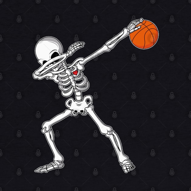 Dabbing Skeleton Basketball Funny Boys Halloween Gift by trendingoriginals